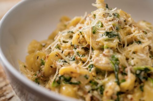 Orecchiette pasta, prosciutto sausage, arugula, broccolini, truffle honey, pecorino cheese